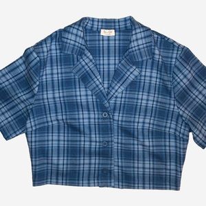 John Galt Vivian top in blue plaid 💙